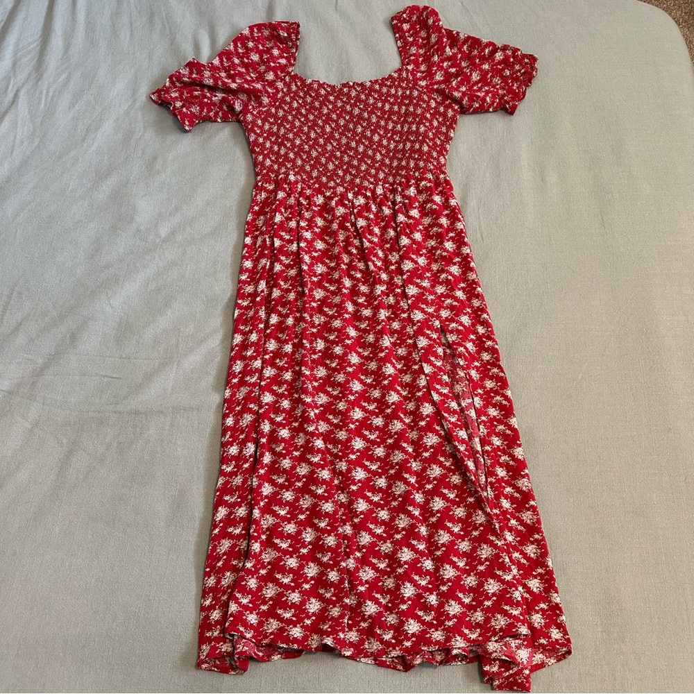 NATURAL LIFE Red and White Floral Dress